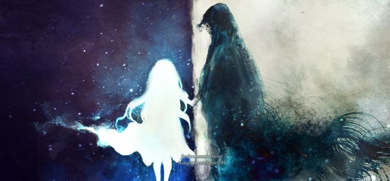 Pic.Source: "as if the moon walks beside her" by NanFe @deviantart.com